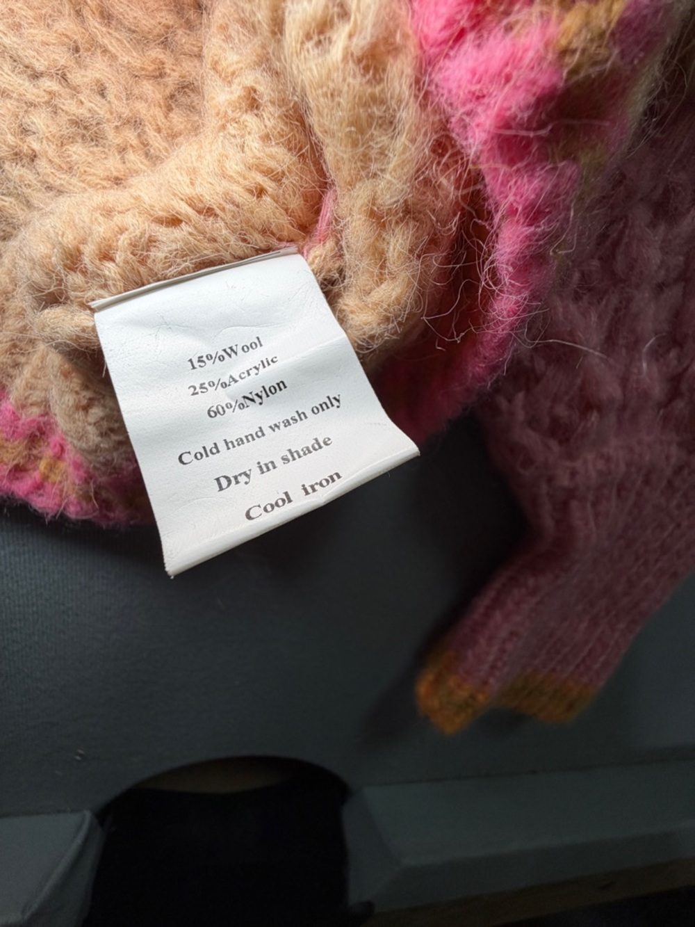 Buckle VRG grl Striped Pink and Cream Turtleneck Sweater - Cozy Knit Pullover - Picture 3 of 7